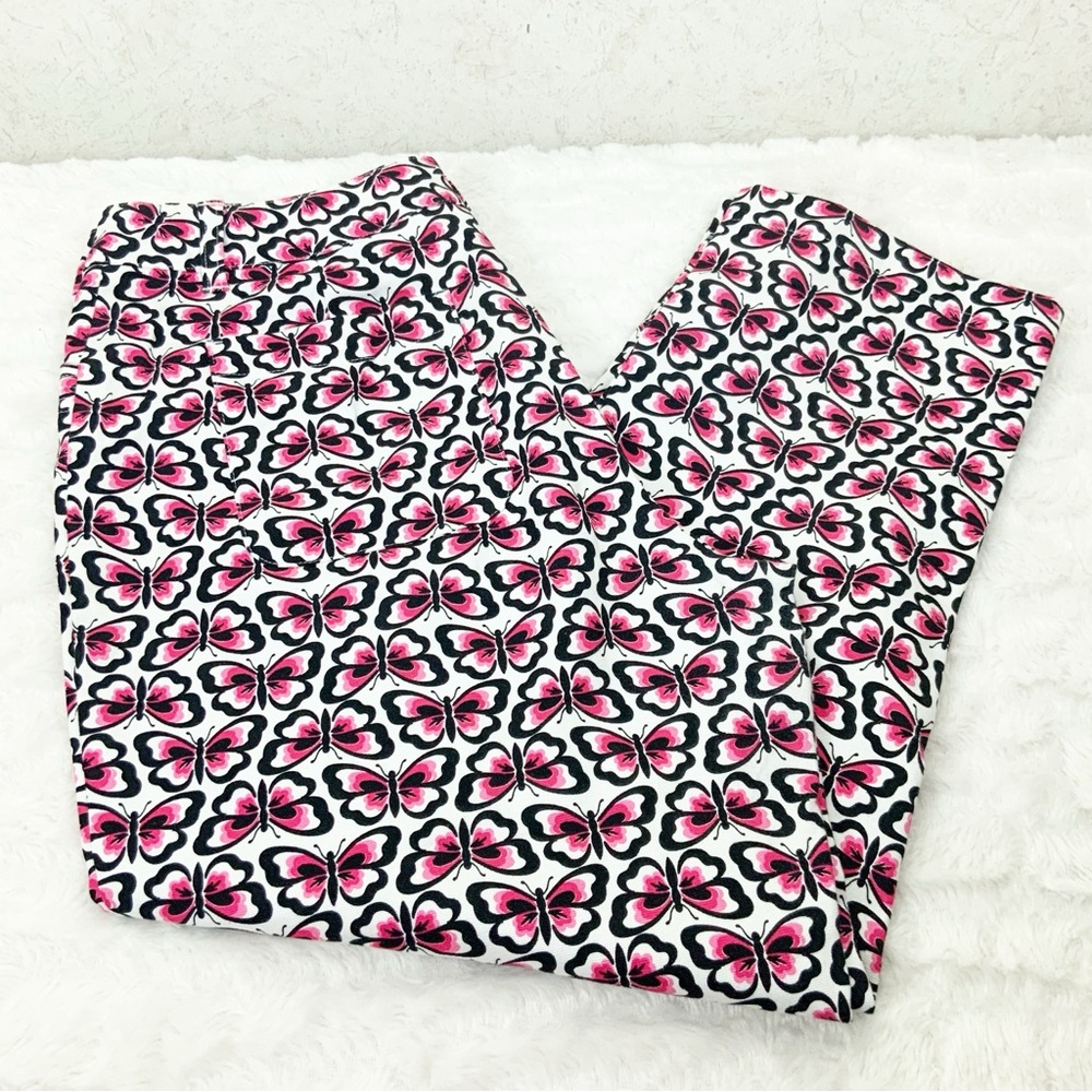 Vintage Talbots Pink Butterfly Pattern Capri Pants Size 8 Whimsical Cottagecore - Picture 13 of 13
